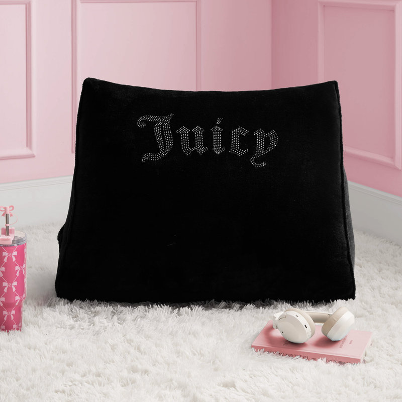 Juicy Couture Rhinestone Wedge Pillow, Black