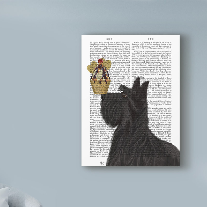 « gaélique terrier ice crème texte », reproduction d’impression sur toile tendue, H 47 po x l 35 po x P 2 po