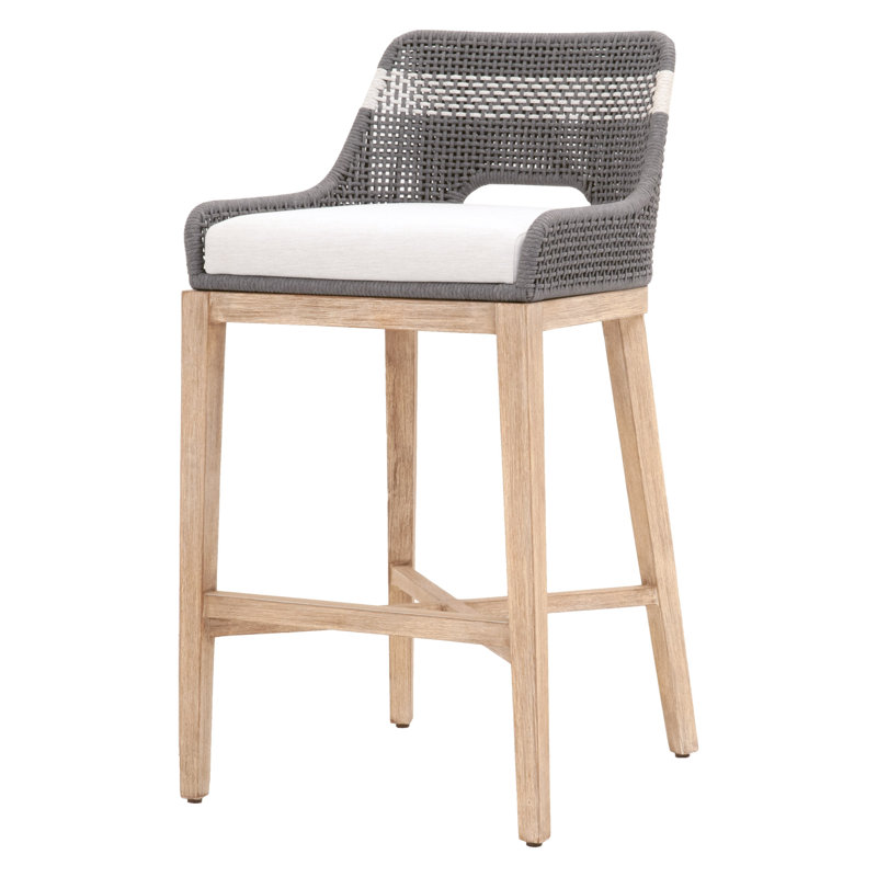 Tabouret de bar et de comptoir Bowker, Tabouret de bar (siège d'une hauteur de 31 po), Gris colombe / moucheté blanc
