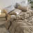 MooMee Duvet Cover Set with Zipper Closure & 8 Interior Ties 100% Washed Cotton Twill Soft Linen Like Textured-107383184-115279052