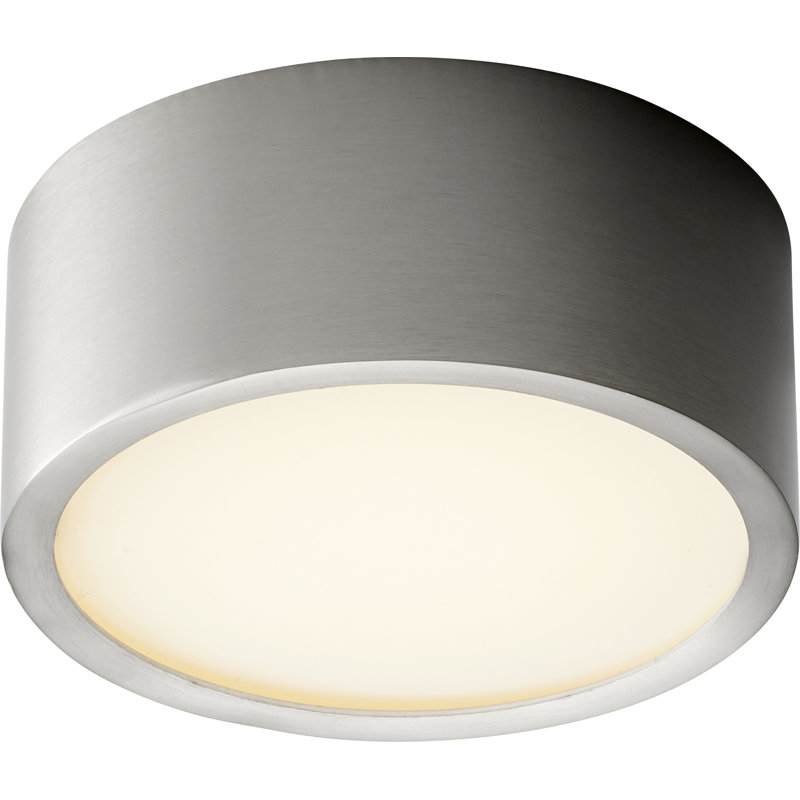 Plafonnier encastré de tambour simple 4,75 po 1 lumières Ima, Nickel satiné