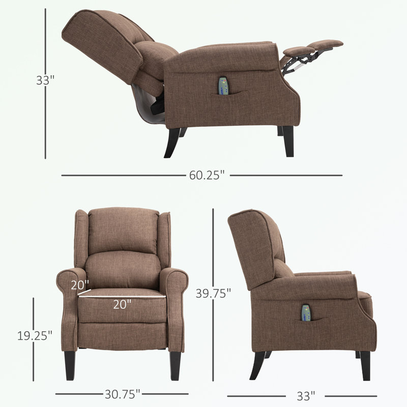 Fauteuil de massage rembourré Tisya, Brun
