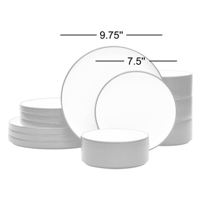 Colortex Stone Porcelain Dinnerware Set - Service for 4