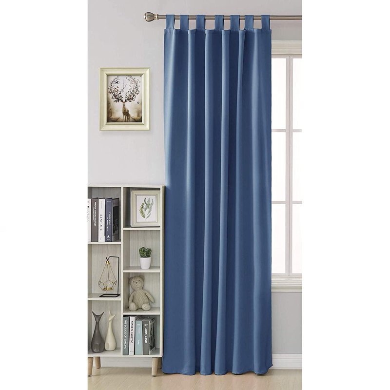 Bianney Blackout Curtain Single Panel, Blue, 140 W x 175 D cm
