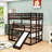 Full Over Full Over Full Bunk Bed With Convertible Slide And Ladder,Guardrails-693757428
