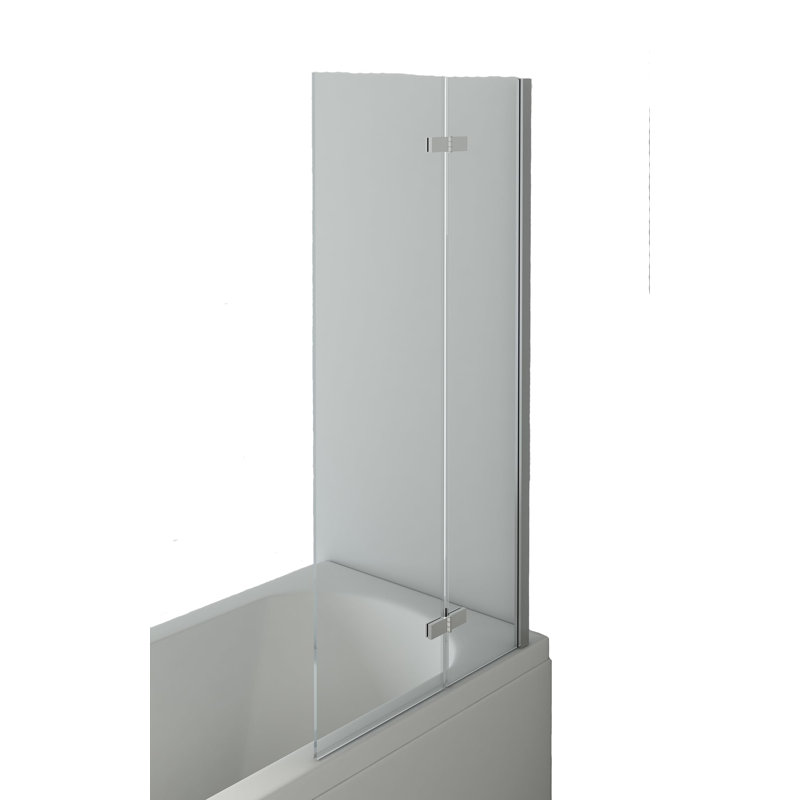 VeeBath Curved Bath Screen with Towel Rail - 1435 x 720mm