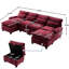 Chenille 4 places en forme de U pour le salon, canapé modulaire en forme de U de 106 po avec tissu doux, structure en bois massif, + ports type-c, support pour téléphone, espace de rangement pour repose-pieds spacieux, cadre,