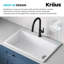 Évier de cuisine à simple cuve en granite avec accessoires KRAUS Bellucci Workstation 33 po-51940292