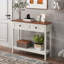 Console de style campagnard avec 2 tiroirs et tablette inférieure pour le vestibule, table d'appoint rustique avec rangement pour le salon, couloir (blanc antique)