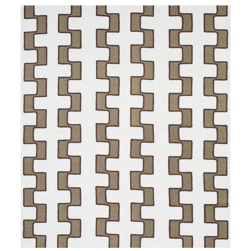 Dixon Embroidered Print Linen Fabric, Neutral