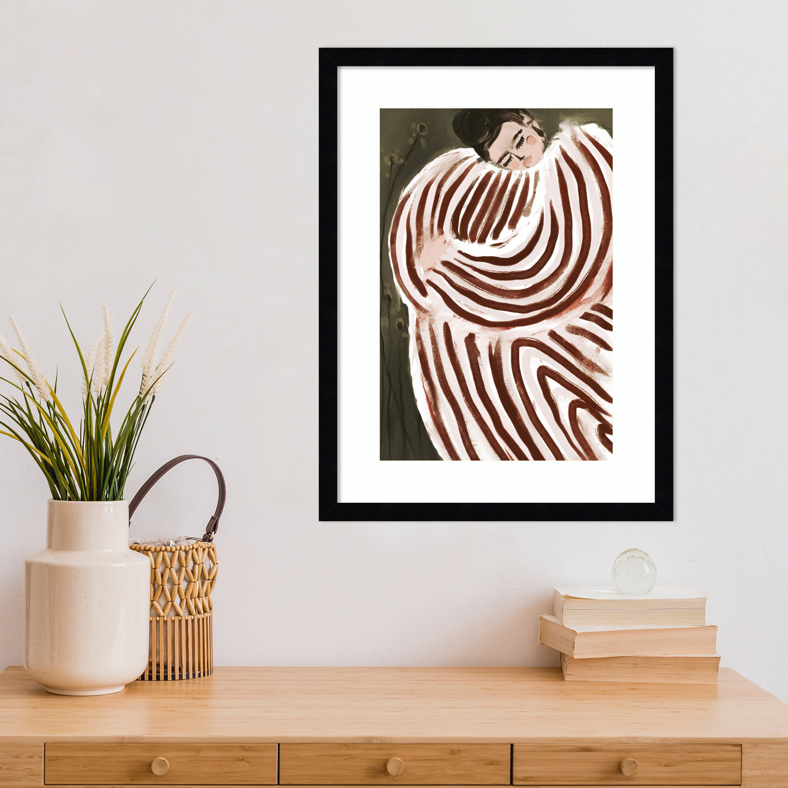 Sleeping Princess by Treechild Wood Framed Wall Art Print, 21" H x 16" W, Black 