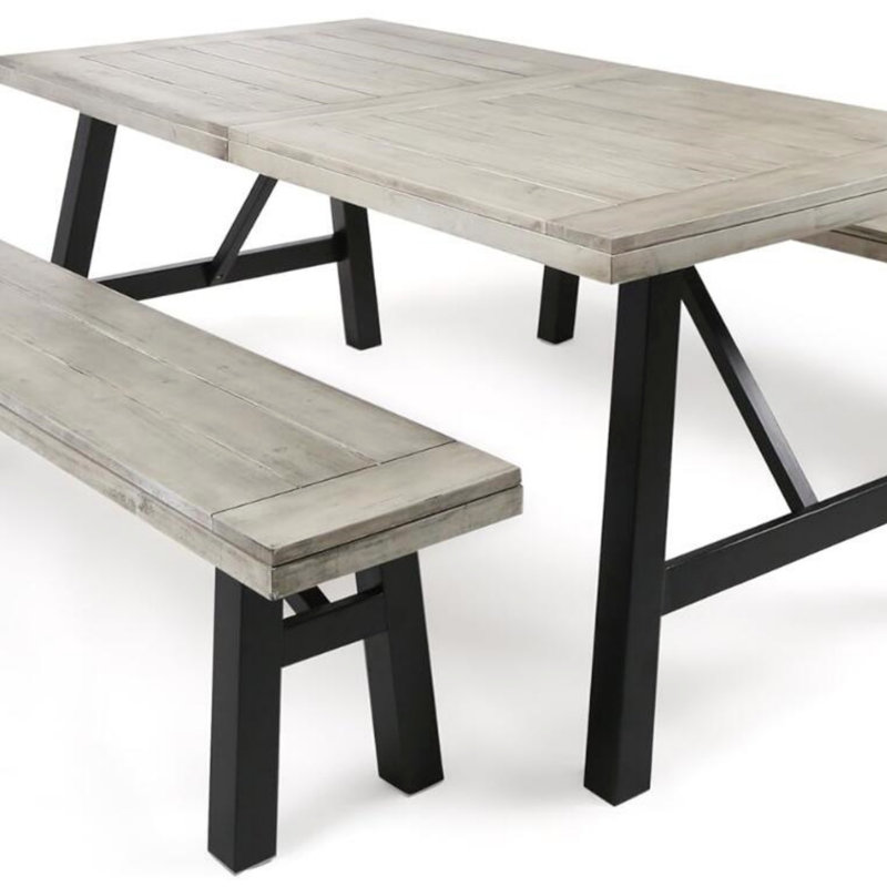 Ensemble de salle à manger Betini gris (3 pièces)