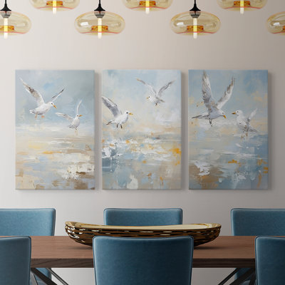 Série Sea and Shore CVII - Ensemble de toiles tendues avec châssis Premium - Prêt à être accroché
