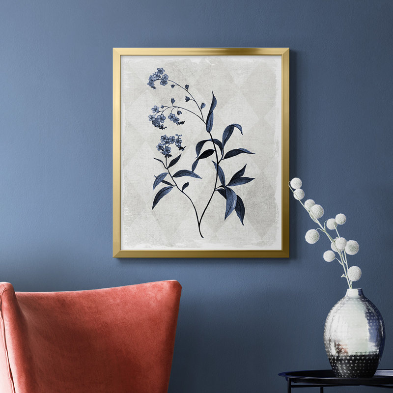 «Harlequin Botanical I», toile encadrée de qualité supérieure - prête à être accrochée, Or, H 20 po x l 16 po