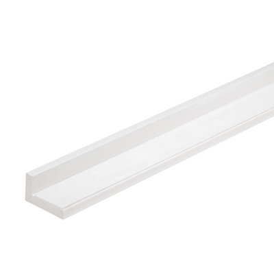 Outwater White Wall Corner Protector Trim With Adhesive, High Impact Polystyrene, 8FT Length, 2 Pack