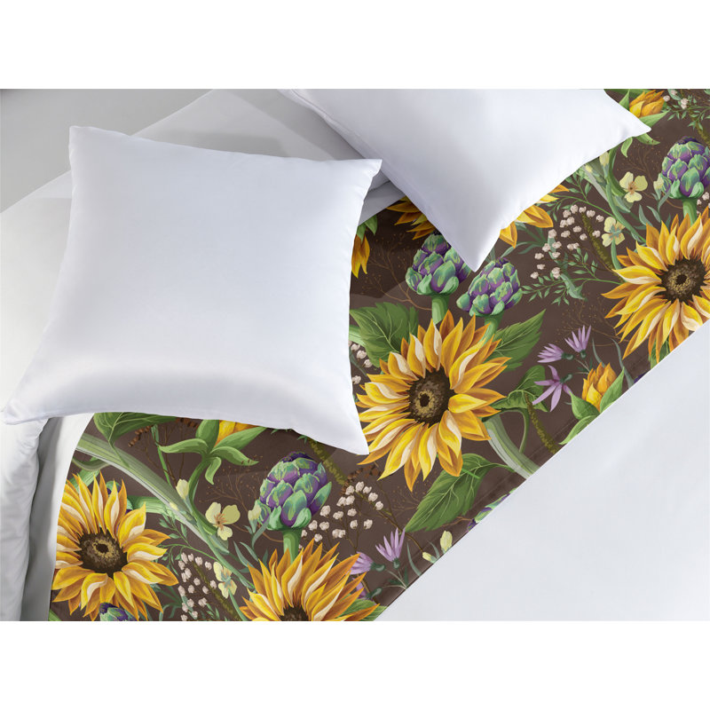 Foulard de lit Ambesonne Sunflowers Dreamy, Très grand lit