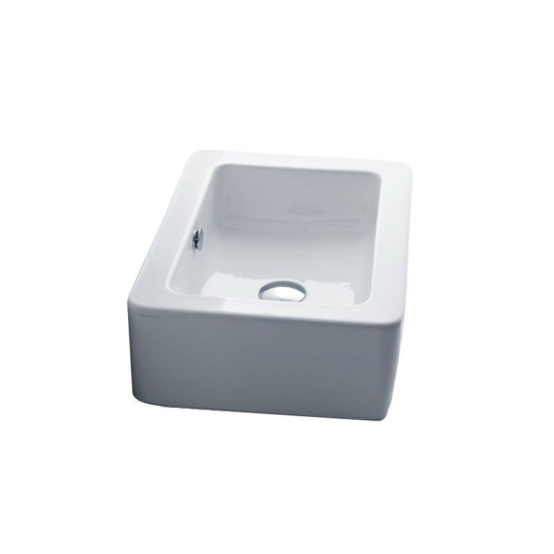Lavabo de salle de bain vasque rectangulaire en céramique avec trop-plein Ego