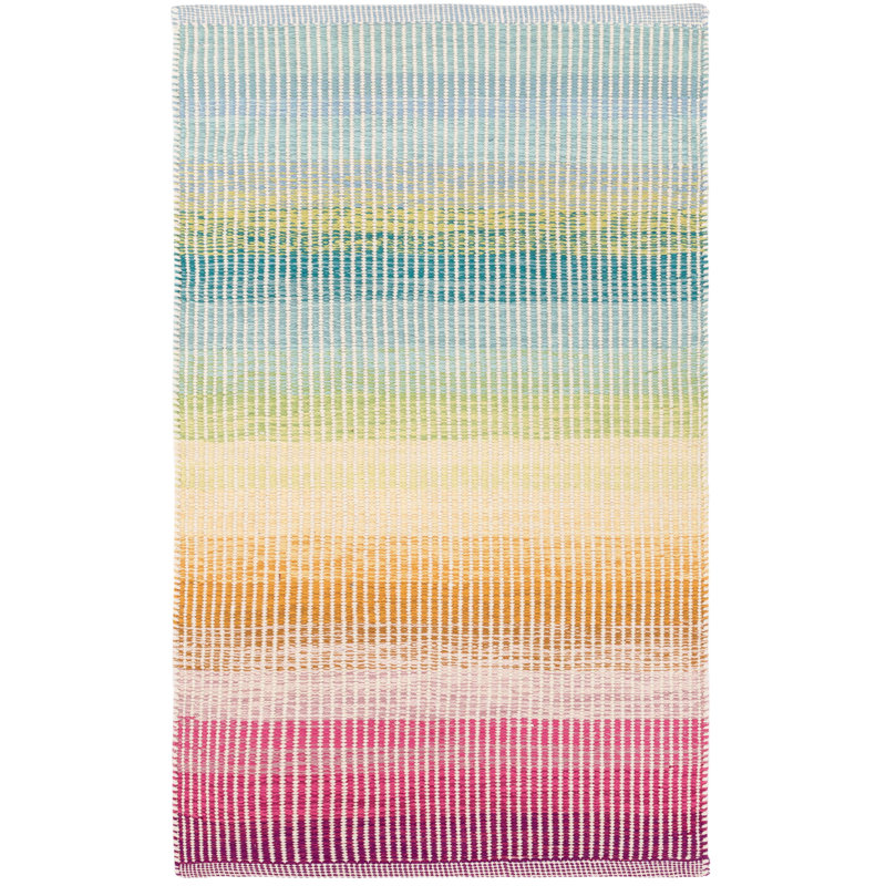 Watercolor Horizon Handwoven Cotton Rug, Rectangle 8'6" x 11'6"