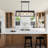 Ayling 5-Light 38" W Vintage Industrial Island Linear Chandelier with Rectangle Light Shade for Kitchen Island Dining Room-97780875
