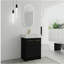 Meuble-lavabo indépendant de 24 po avec comptoir en résine et porte à fermeture en douceur