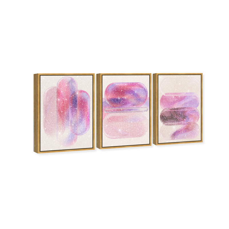 Rose Topaz Set Set by Oliver Gal, 16"H x 11"W, Gold Floater Frame