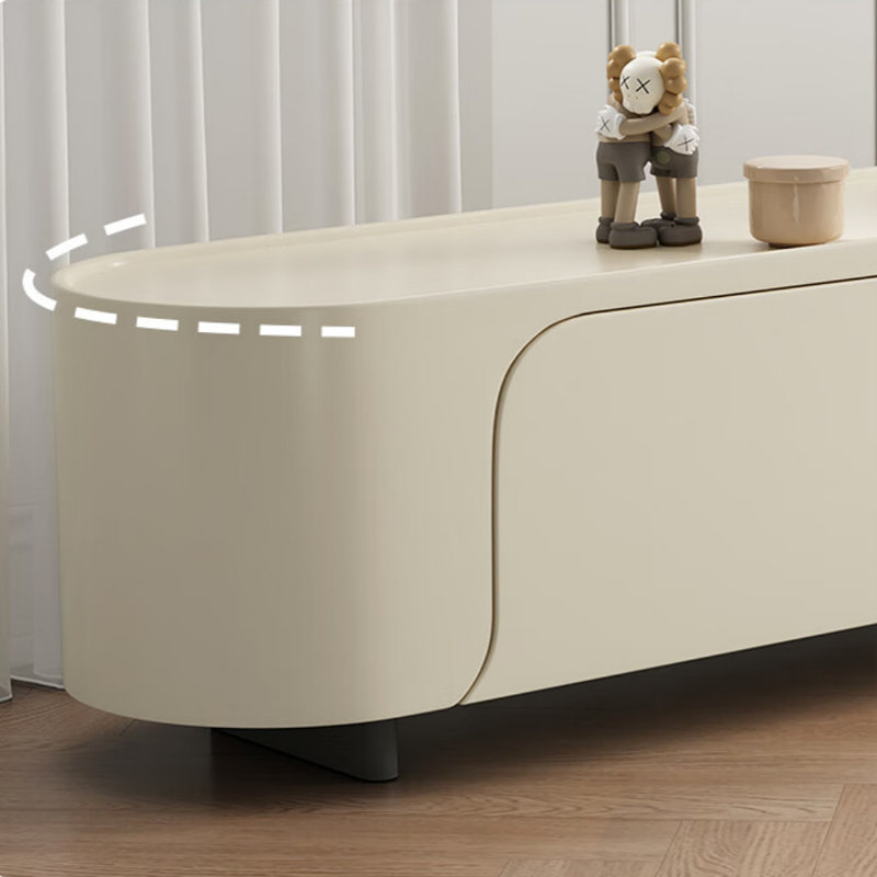 Meuble télé simple blanc cassé de style crème