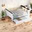 Lit de jour en bois massif blanc peu encombrant, design contemporain avec rangement