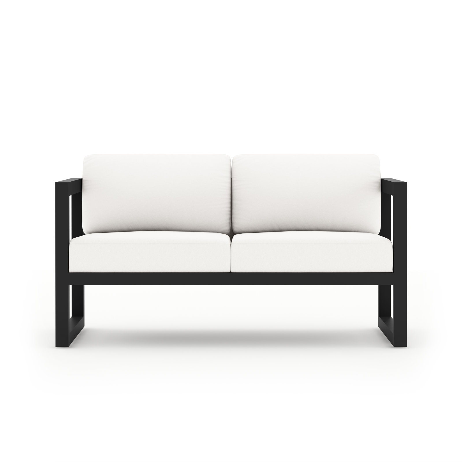 Smith 4-Person Patio Seating Group, Canvas Natural, 15.75" H x 45.25" W x 25.5" D, Black