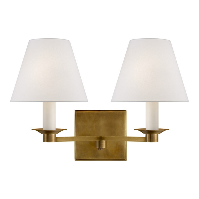 Ralph Lauren Evans Double Arm Sconce, Natural Brass