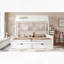 Lit plateforme simple double avec tablettes et tiroirs de rangement - bois massif, aucun sommier nécessaire-1439029674