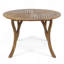 Table de salle à manger 47,25 po ronde en bois d'acacia avec finition en teck, table de patio à lattes résistante aux intempéries pour une utilisation intérieure et extérieure