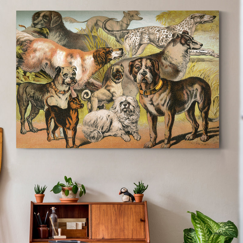 Reproduction d’art sur toile « Johnsons Dog races II », H 12 po x l 8 po x P 1 po