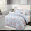 De literie pour très grand lit, édredon en microfibre à motif floral bleu