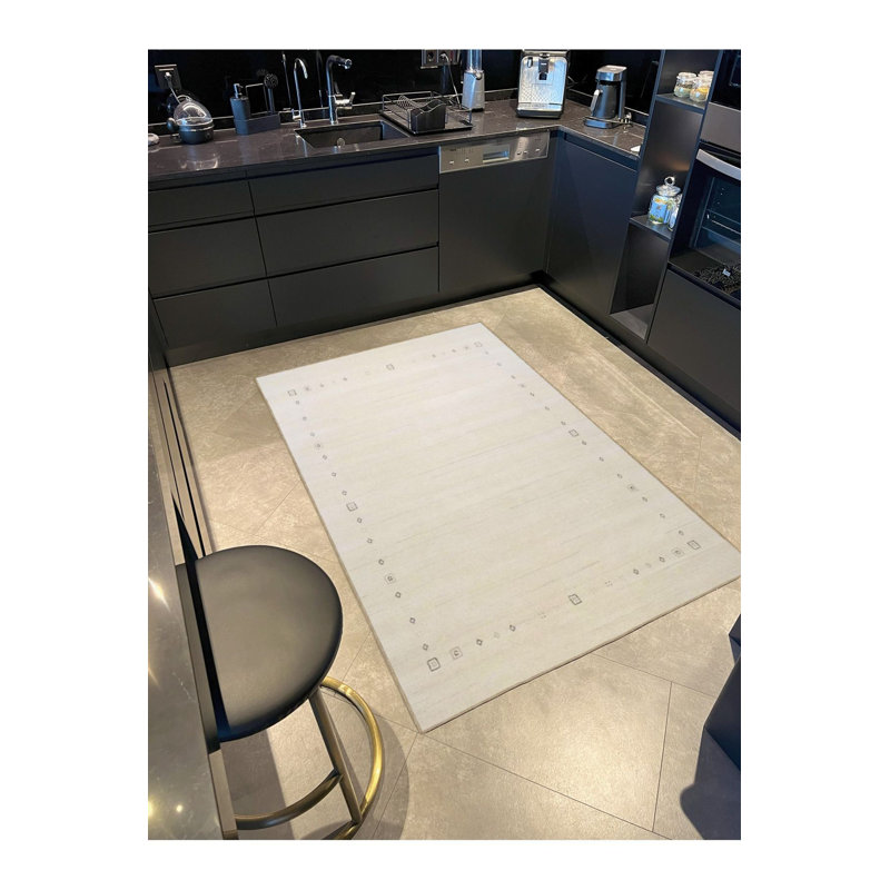 Tapis lavable doux à motif crème doux, Sous-tapis rectangulaire de 3 pi 3 po x 4 pi 11 po