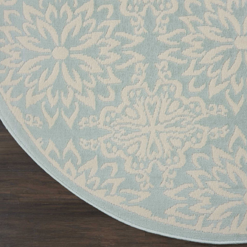 Yurig Floral Indoor Rug, Round 5'3"