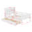 Wood Platform Bed With Built-In LED Light, Multi-Functional Headboard, Guardrail And 2 Drawers-1324353536
