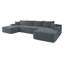 Canapé modulaire 126 po avec méridienne en forme de U, poches latérales et porte-gobelet 126 po, conception modulaire moderne, assise profonde, canapé rembourré, aucun assemblage requis-130837552