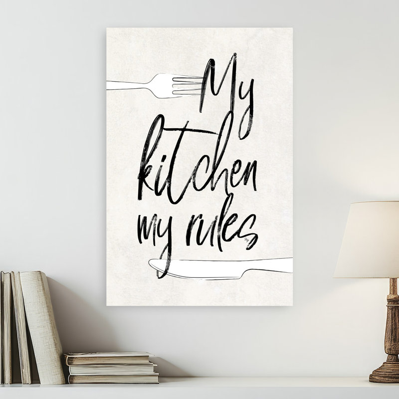 My Kitchen My Rules Abstract Contemporary Minimalist Architecture Landscape Wall Art Print 1 Piece Wrapped Canvas Wall Art