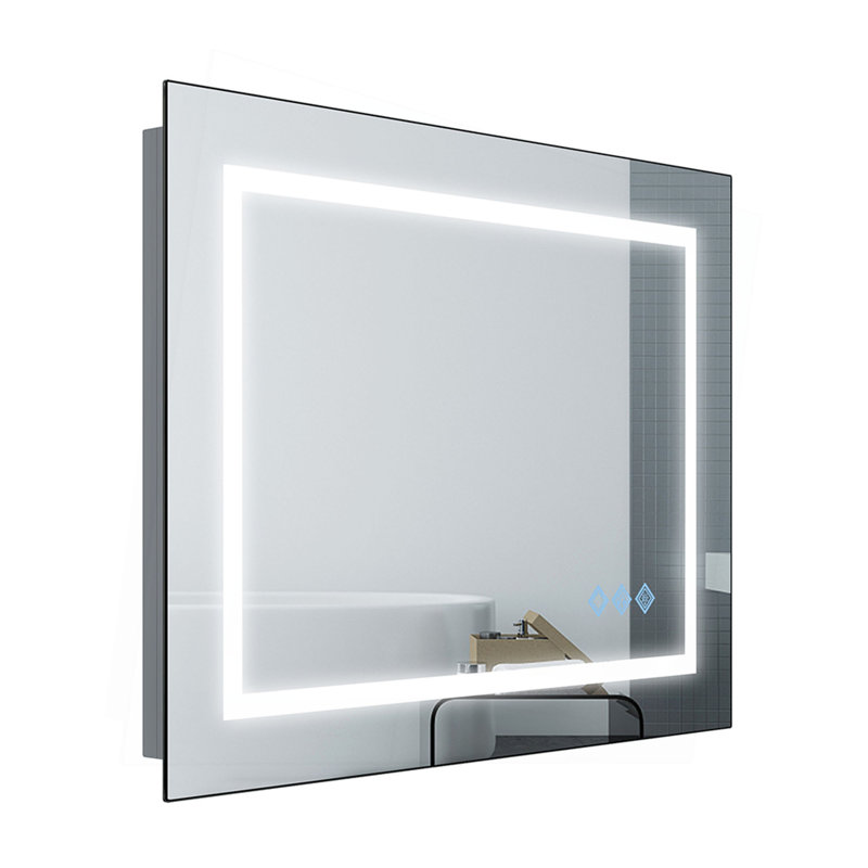 48X36inch LED Bathroom Mirror,3000-6000K Gradient Front And Backlit LED Mirror For Bathroom,3Colors Dimmable,IP54 Enhanced Anti-Fog,Hanging Plates Wall Mount Lighted Mirror(Only Mirrors, Not Cabinets)
