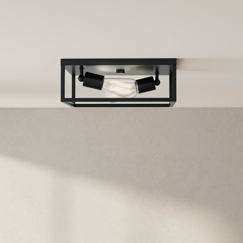 Plafonnier encastré 2 lumières Chaya, Noir mat
