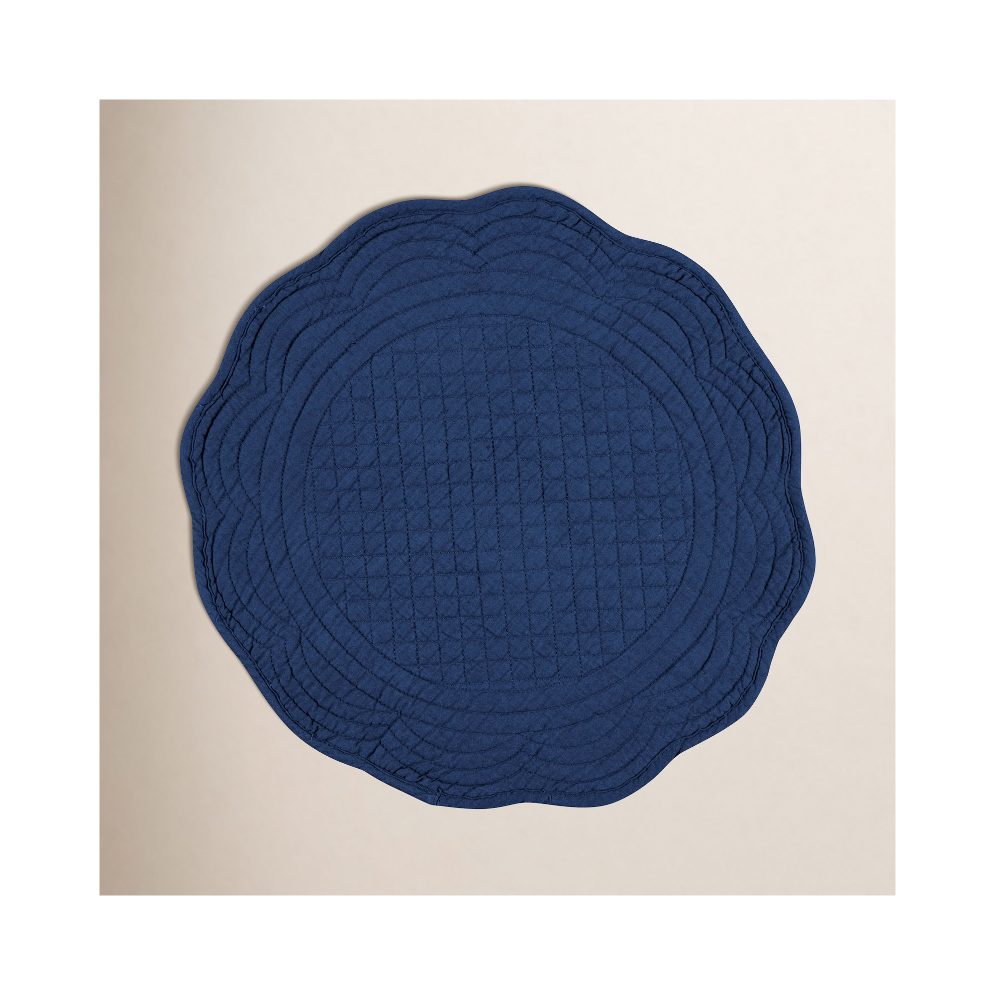Grover Cotton Round Placemat, Navy