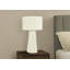 Lighting, H 29 po, lampe de table, céramique blanche, abat-jour ivoire / crème, contemporain