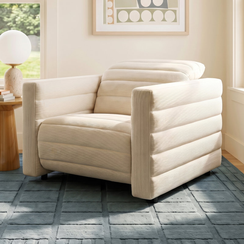 Waldo Power Recliner Chair Off White, White