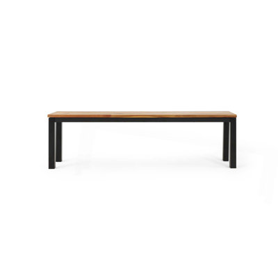 Banc de jardin, structure en métal avec siège en bois confortable, parfait pour l'extérieur