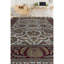 Tapis rouge foncé et beige noué à la main de haute qualité