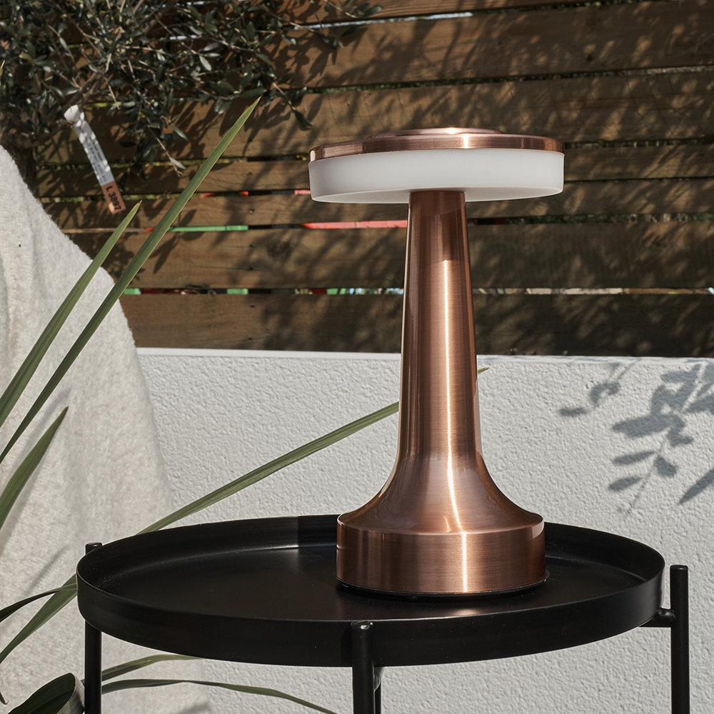 Canora Grey Rossa Battery Powered Integrated LED Outdoor Table Lamp ...