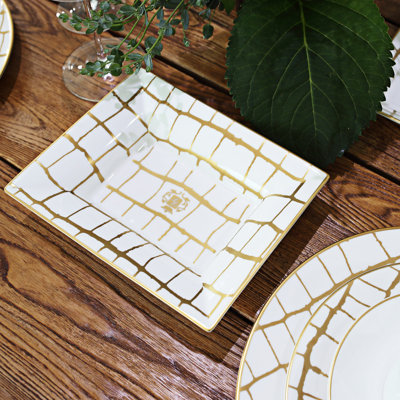 Alligator Gold Bone China Jewellery Organizer Tray + Hand Painted