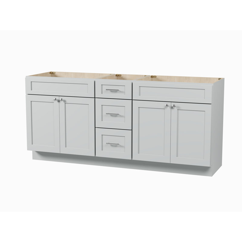 75 " Double Bathroom Vanity Base, Gray