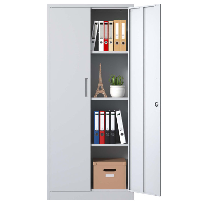71 Inch Tall Metal Garage Storage Cabinet with Locking Doors and 3 Adjustable Shelves, Durable and Secure for Home and Office Use