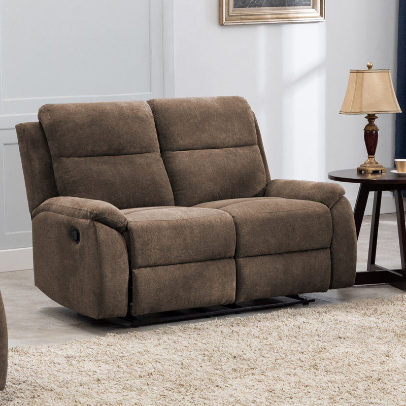 Abreanna Upholstered Reclining Loveseat, Brown